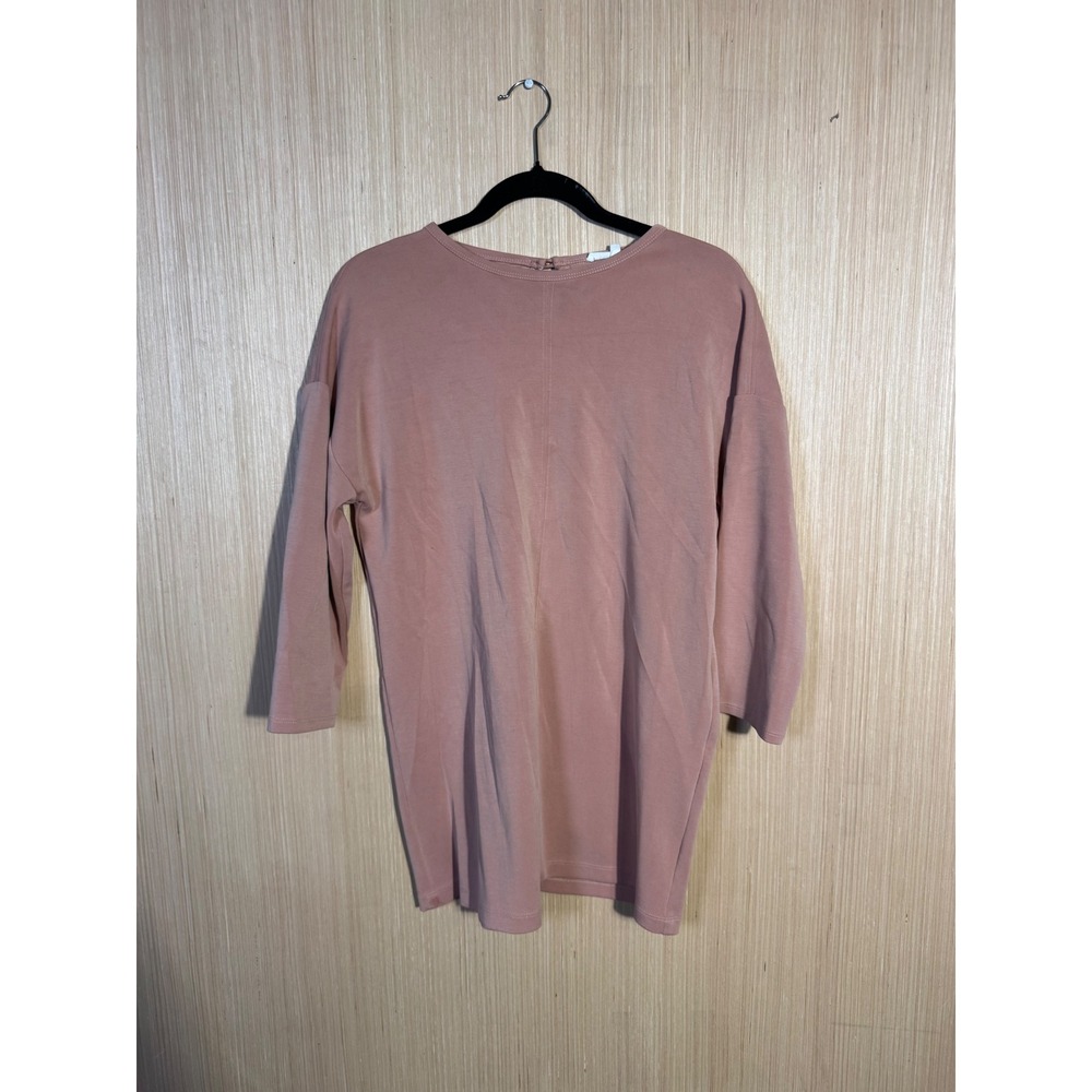 Emerson Fry Womens XS Dusty Rose 3/4 Sleeve Keyhole Back Tunic Top Made in USA